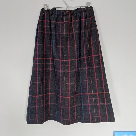 Boston Traveler Vintage Gray Multicolor Wool Skirt - Picture 4 of 6